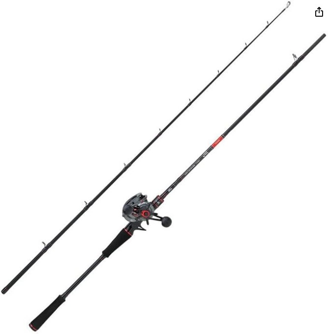 Abu Garcia MAX LP Pike Combo, Rod and Reel Set Perfect For Lure Fishing,24T Carbon Blanks, 4+1 Ball Bearings, Three Versions,Black